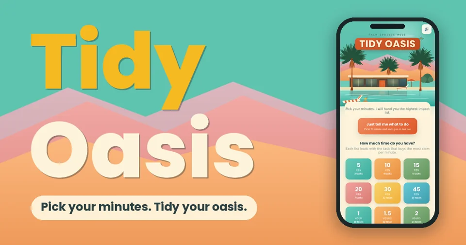 Tidy Oasis app preview