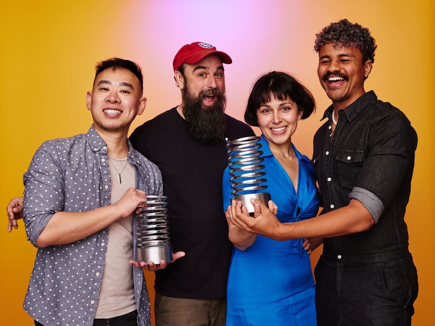 Kane and colleagues celebrating their Webby win